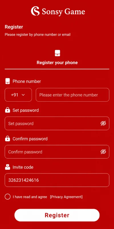 Sonsy Game Register